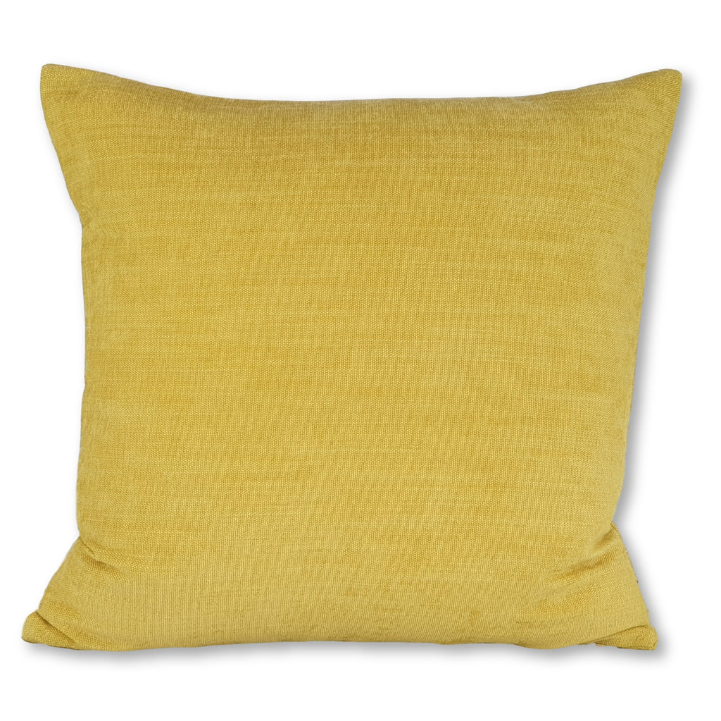 Velours Vintage jaune, Housse de coussin 50x50, Taille M.